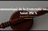 Communiqué de la FSSPX à propos d’un de ses prêtres qui a reconnu des faits d’agressions sexuelles à l’encontre de mineurs.